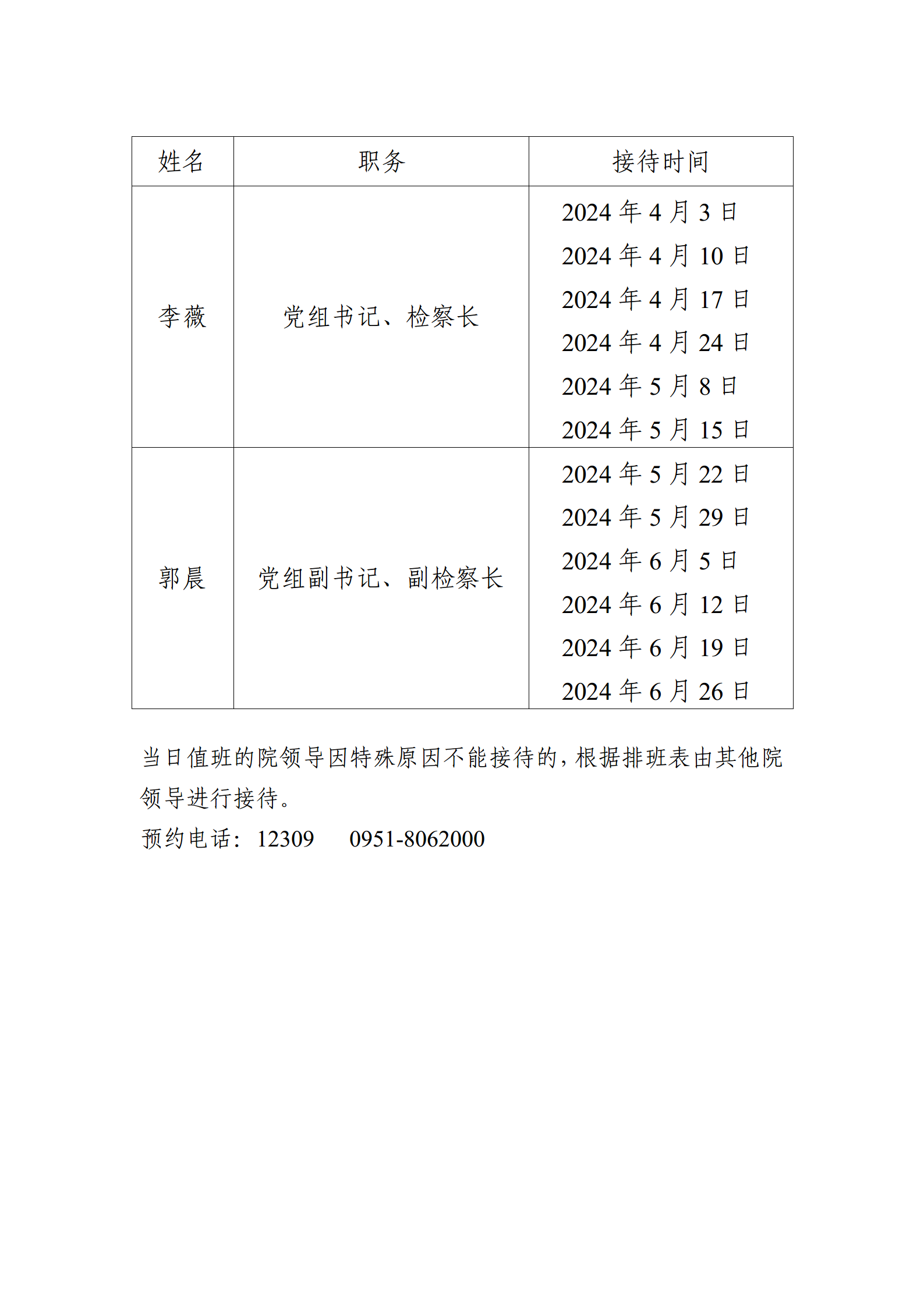2024年第二季度检察长接待日时间安排表 (wu)01.png